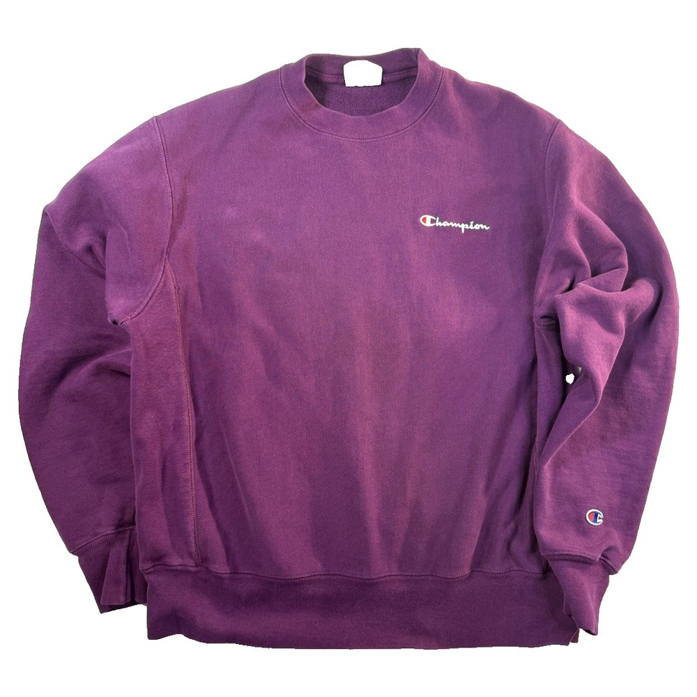 Champion Reverse Weave Sweatshirt Mens M Purple Crewneck Heavyweight Streetwear